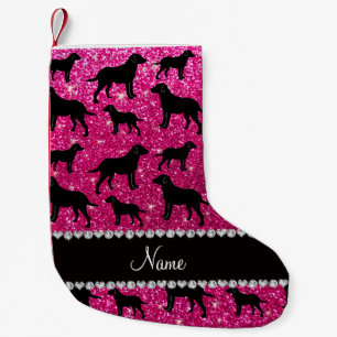Petite Chaussette De Noël Nom neon hot rose parties scintillant labrador réc