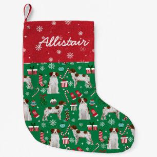 Petite Chaussette De Noël Nom personnalisé Brittany Spaniel Dog