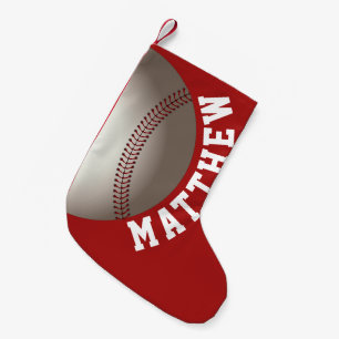 Petite Chaussette De Noël Nom personnalisé de Noël de baseball
