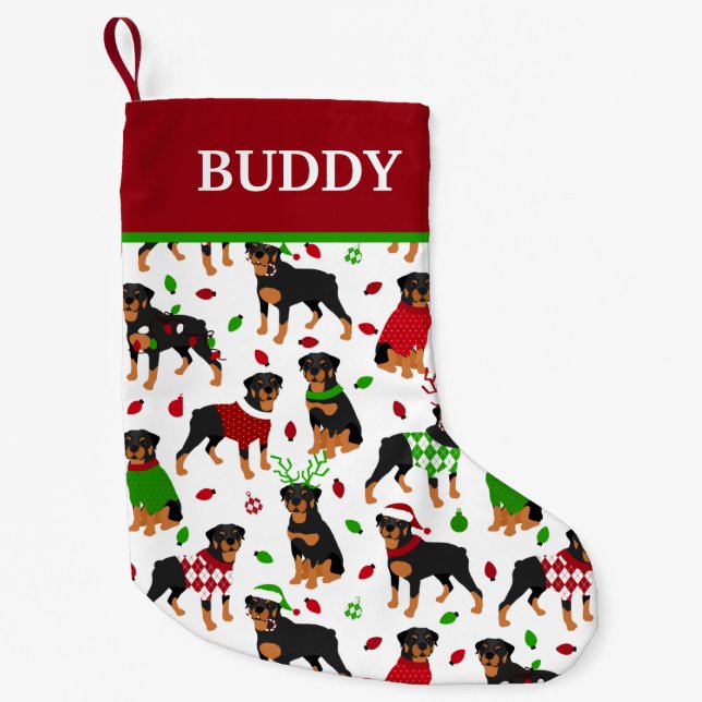 Petite Chaussette De Noël Nom personnalisé de rotweet de Noël (Devant)