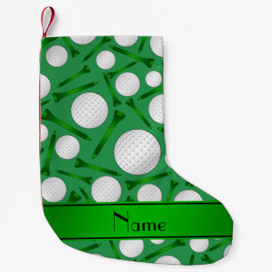 Petite Chaussette De Noël Nom personnalisé green golf balls tee - shirts