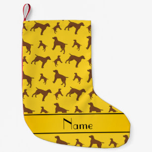 Petite Chaussette De Noël Nom personnalisé jaune Allemand short pointeur chi