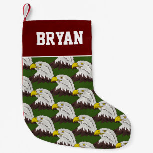 Petite Chaussette De Noël Nom personnalisé motif de tête d'aigle chauve am