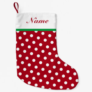 Petite Chaussette De Noël Nom personnalisé Noël Stocker Pois