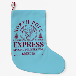 Petite Chaussette De Noël Nom personnalisé Pôle Nord Père Noël Noël