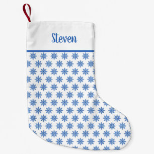 Petite Chaussette De Noël Nom personnalisé Snowflake Motif Noël Stocker