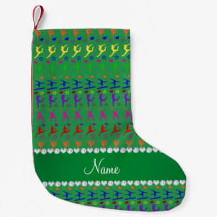 Petite Chaussette De Noël Nom vert arc-en-ciel gymnastique coeurs étoiles