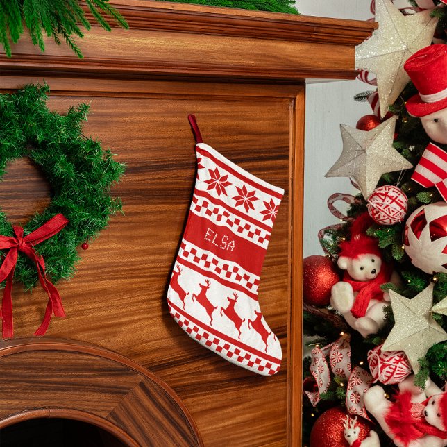 Petite Chaussette De Noël Nordique Print Reindeer Fair Isle (Créateur téléchargé)