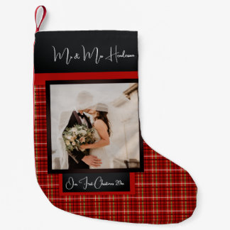 Petite Chaussette De Noël Notre première photo de Noël, petit magasin de Noë