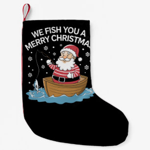Petite Chaussette De Noël Nous Vous Poissons Un Joyeux Pêcheur De Noël Pêche