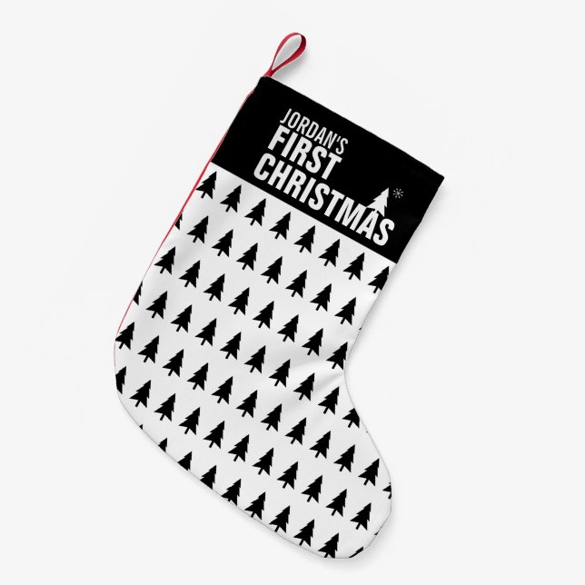Petite Chaussette De Noël Nouvel auto de Noël personnalisé pour bébé (Devant (Accrochage))