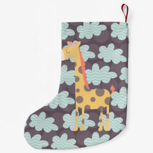 Petite Chaussette De Noël Nuages et girafes