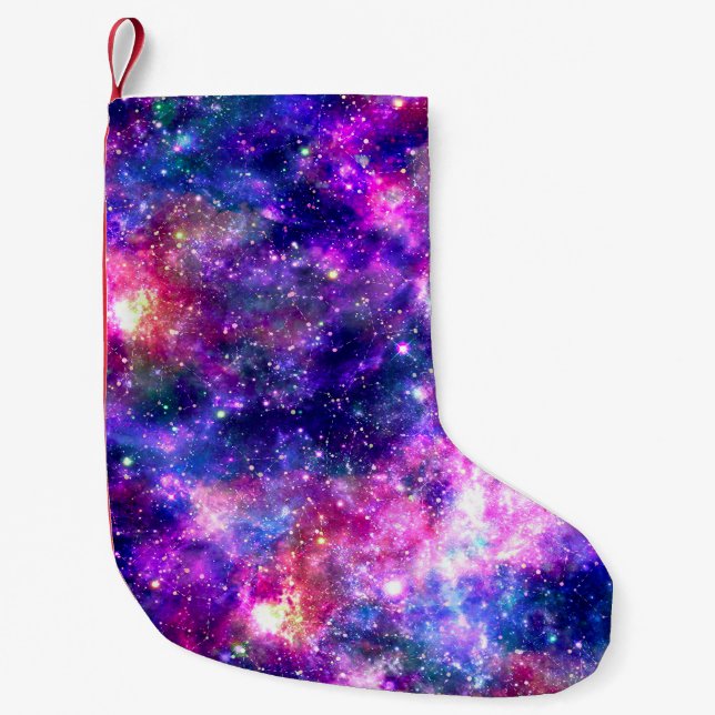 Petite Chaussette De Noël Nuit Galaxy (Devant)