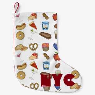 Petite Chaussette De Noël NYC New York City Foods Pretzel Pizza Bagel Steak