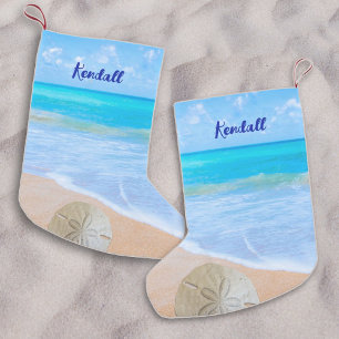 Petite Chaussette De Noël Océan Tropical Stockage de Noël double face