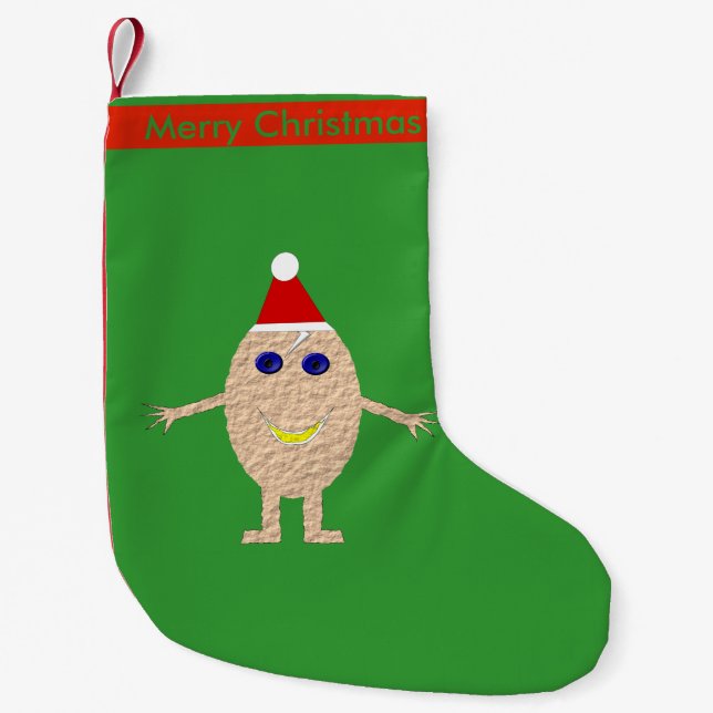 Petite Chaussette De Noël Oeuf de Noël amusant Stocker personnalisé (Devant)