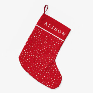 Petite Chaussette De Noël Oh By Golly   Rouge et blanc pointillé