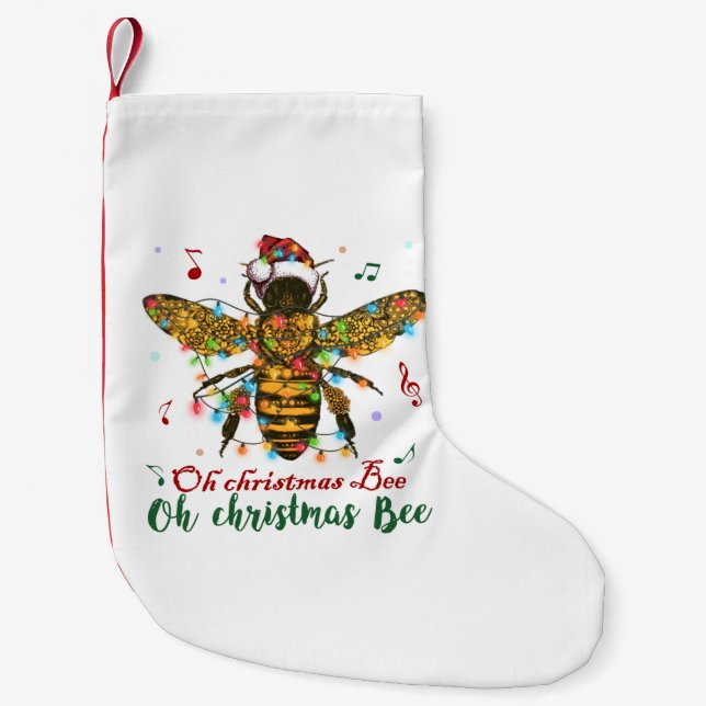 Petite Chaussette De Noël Oh Christmas Bee Oh Christmas Bee Light (Devant)