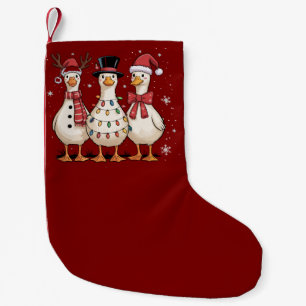 Petite Chaussette De Noël Oie de Noël Santa Drôle Mignon Bonhomme de Neige X