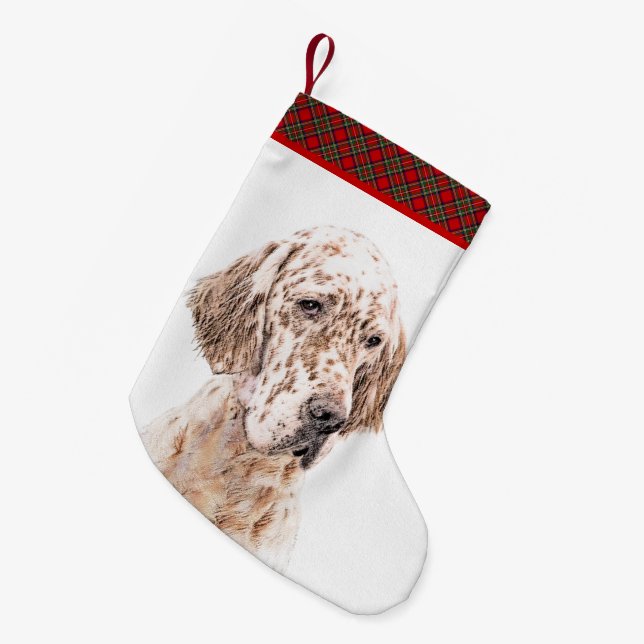Petite Chaussette De Noël Orange Belton Painting Dog Art (Devant (Accrochage))