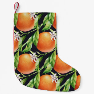 Petite Chaussette De Noël Oranges aquarelles : Motif sans arôme