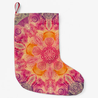 Petite Chaussette De Noël Ornement de dentelle Mandala : Conception d'aquare