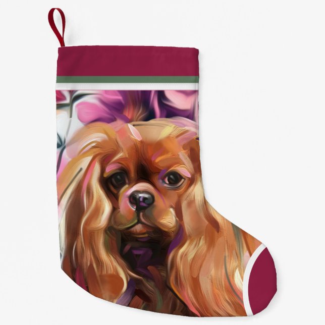 Petite Chaussette De Noël Ornement de Noël Ruby Cavalier| Stockage (Devant)