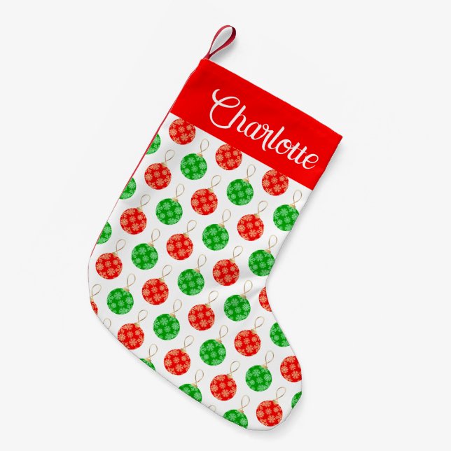 Petite Chaussette De Noël Ornements de Noël modernes personnalisés (Devant (Accrochage))