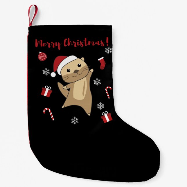 Petite Chaussette De Noël Otter Noël Neige Animaux d'hiver Otter (Devant)