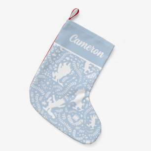 Petite Chaussette De Noël Où les choses sauvages le modèle floral bleu