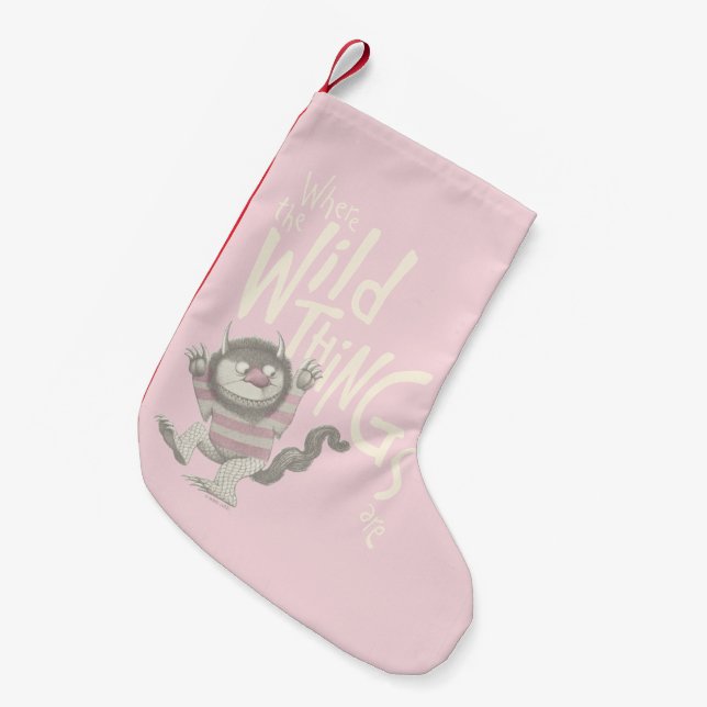 Petite Chaussette De Noël Où les choses sauvages sont citées - rose (Devant (Accrochage))