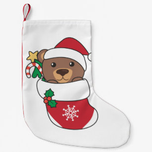 Petite Chaussette De Noël Ours Noël Neige Hiver Animaux Ours