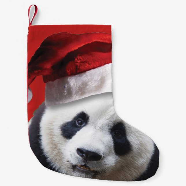 Petite Chaussette De Noël Ours panda du père noël (Devant)