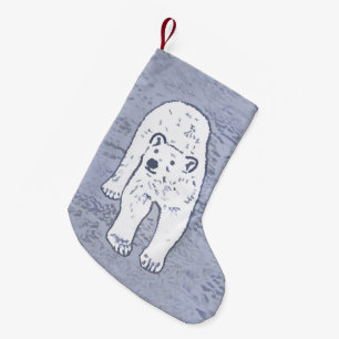 Petite Chaussette De Noël Ours polaire sur la peinture sur glace - Art origi