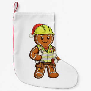 Petite Chaussette De Noël Ouvrier de construction en pain d'épices Noël 2026