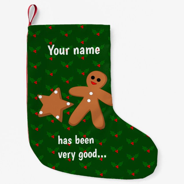 Petite Chaussette De Noël Pain d'épices et étoile lebkuchen - personnalisez  (Devant)