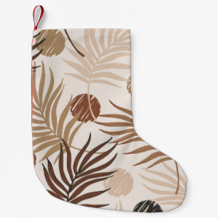 Petite Chaussette De Noël palm feuille art sans couture motif sur terre ton