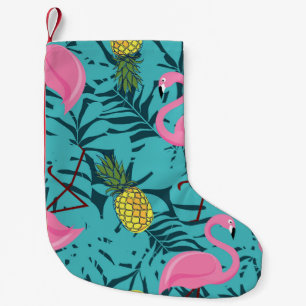 Petite Chaussette De Noël Palme de Flamants roses roses : Exotic Hawaii
