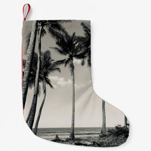 PETITE CHAUSSETTE DE NOËL PALMIER TROPICAL SUR LA PLAGE
