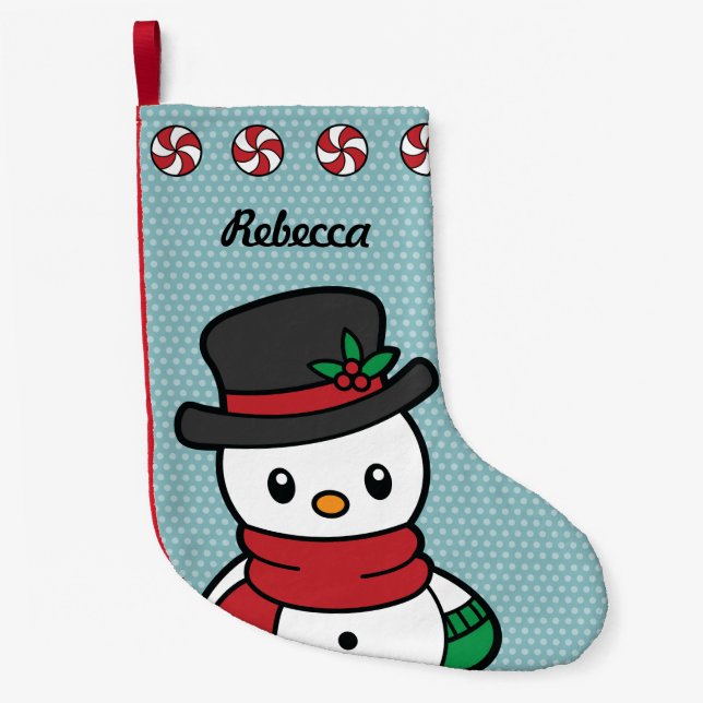Petite Chaussette De Noël Pals de neige mignonne stockage de noël (Devant)