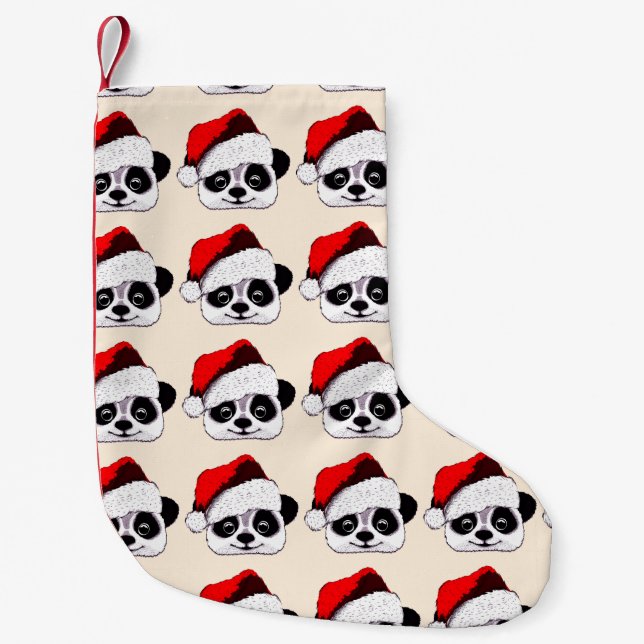 Petite Chaussette De Noël panda mignon drôle dans Noël (Devant)