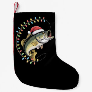 Petite Chaussette De Noël Papa Noël Bass Poisson Drôle Pêche Pêcheur