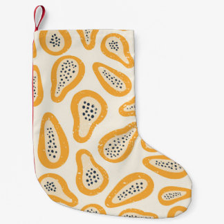 Petite Chaussette De Noël Papaya Tropicale : Grunge, Main Dessinée.