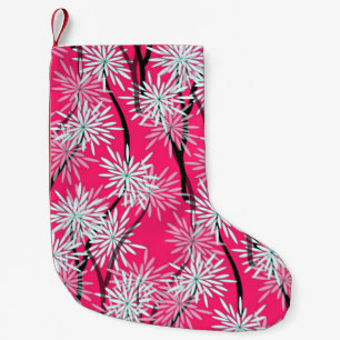 Petite Chaussette De Noël Papier peint floral asiatique rétro.