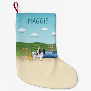 Petite Chaussette De Noël Papillon Noir Et Blanc Avec Équipement D'Agilité