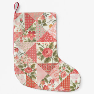 Petite Chaussette De Noël Papillons rose Patchwork sans couture