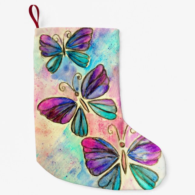 Petite Chaussette De Noël Papillons volants Noël Stocker (Devant)