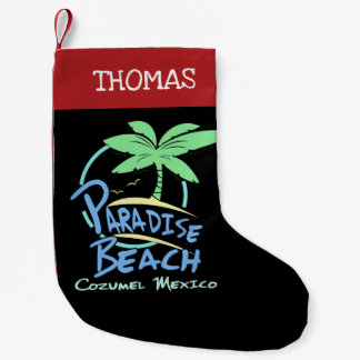 Petite Chaussette De Noël Paradise Beach Cozumel Mexique Croisière Vacances