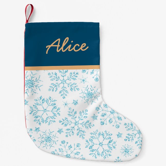 Petite Chaussette De Noël Parties scintillant de flocon de neige Noël Stocke (Devant)