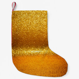 Petite Chaussette De Noël Parties scintillant d'or vintage lumière texture. 